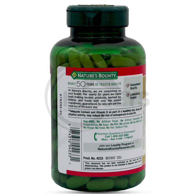 Nature's Bounty Calcium 600 with Vitamin D3 250 Tablets