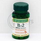 Nature's Bounty Vitamin B2 100 mg 100 Coated Tablets
