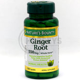 Nature's Bounty Ginger Root 550mg 100 Capsules