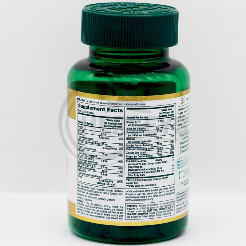 Nature's Bounty Prenatal Multivitamin with 200mg DHA 60 Softgels