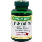 Nature's Bounty Fish Oil Vitamin D3 1200mg 90 Rapid Release Softgels