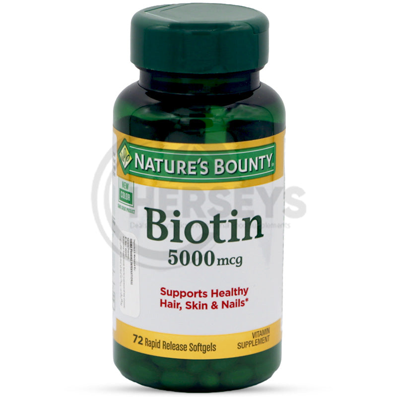 Nature's Bounty Biotin 5000mcg 72 Rapid Release Softgels