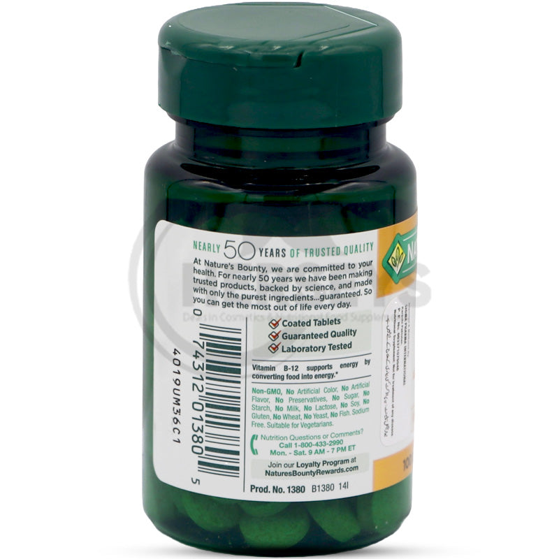 Nature's Bounty Vitamin B12 500mcg 100 Tablets