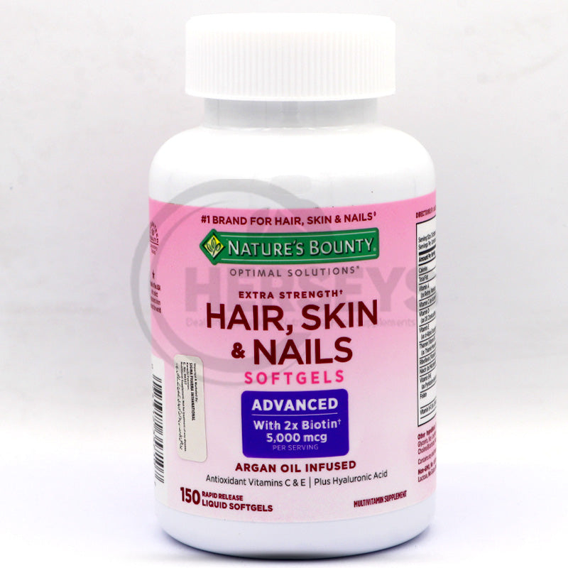 Nature's Bounty Optimal Solutions Extra Strength Hair Skin Nails 150 Softgels