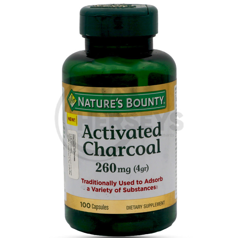 Nature's Bounty Activated Charcoal 260 mg 100 Capsules