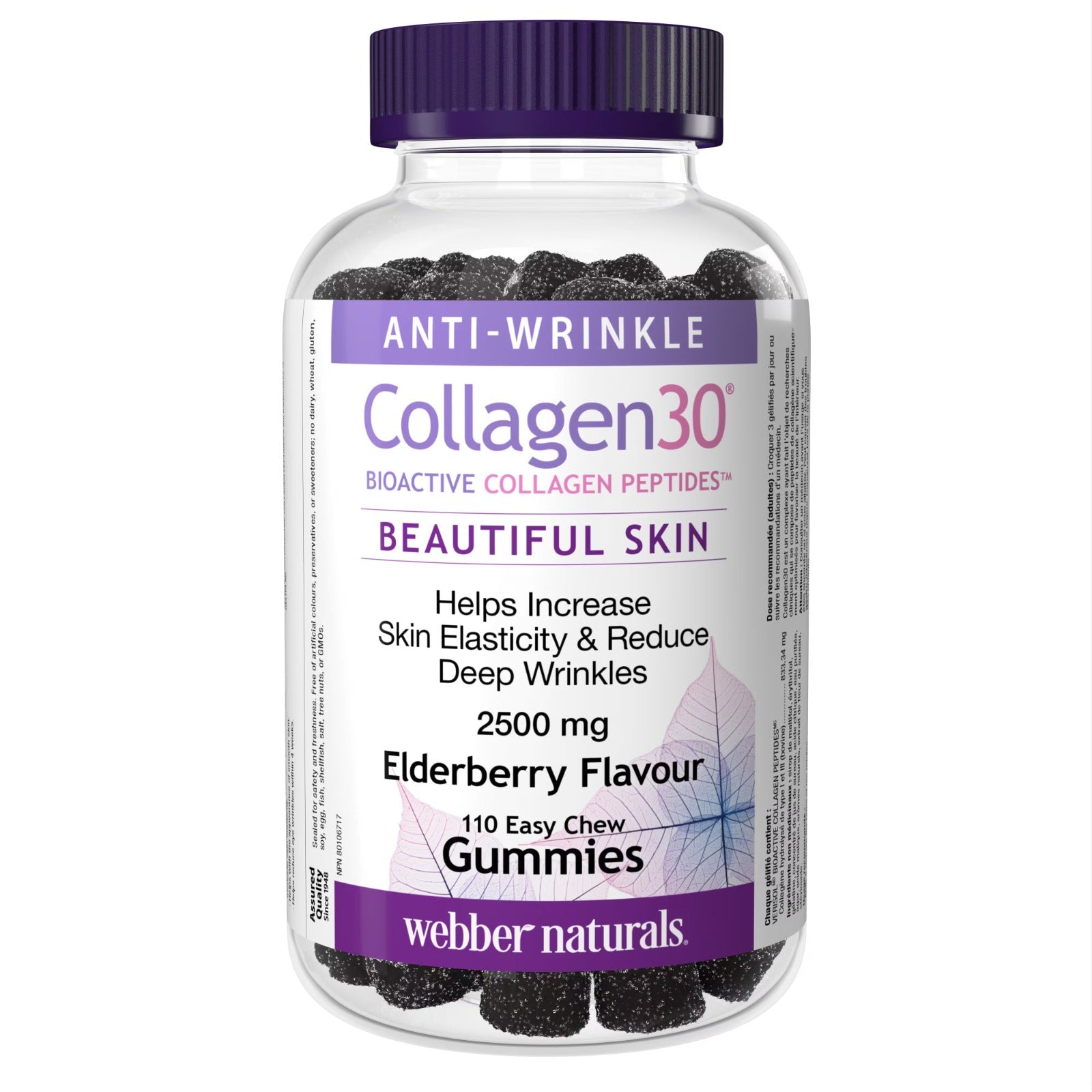Webber Naturals Collagen30 Anti-Wrinkle Bioactive Collagen Peptides 110 Gummies