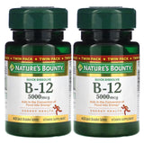 Nature's Bounty B12 5000 mcg Twin Pack 40 Quick Dissolve Tablets