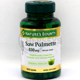 Nature's Bounty Saw Palmetto 450mg 100 Capsules