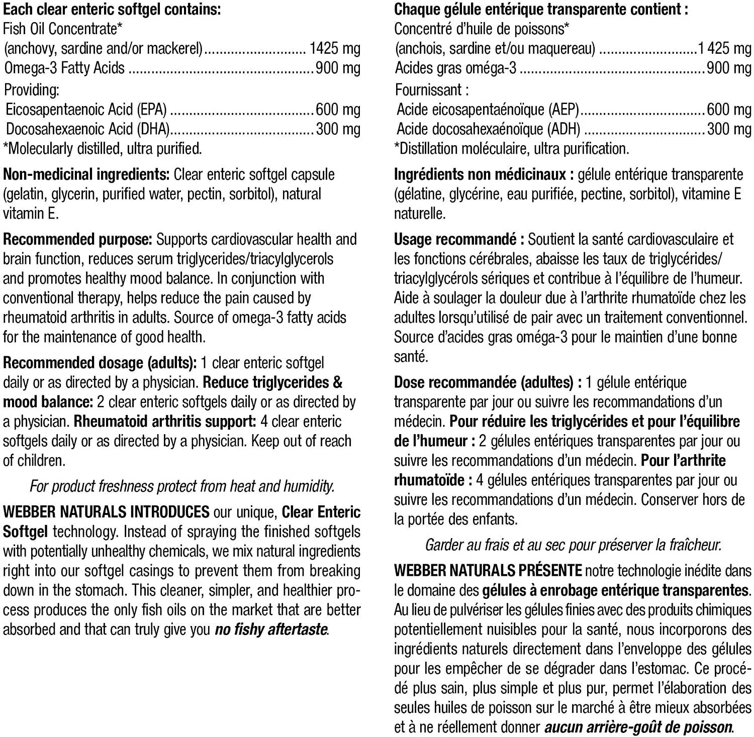 Webber Naturals Omega-3, Triple Strength 900mg, 80 softgels