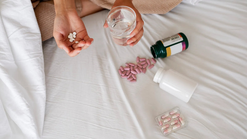 woman taking medication