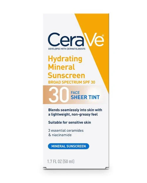Cerave Hydrating Mineral Sunscreen SPF 30 Face Sheer Tint