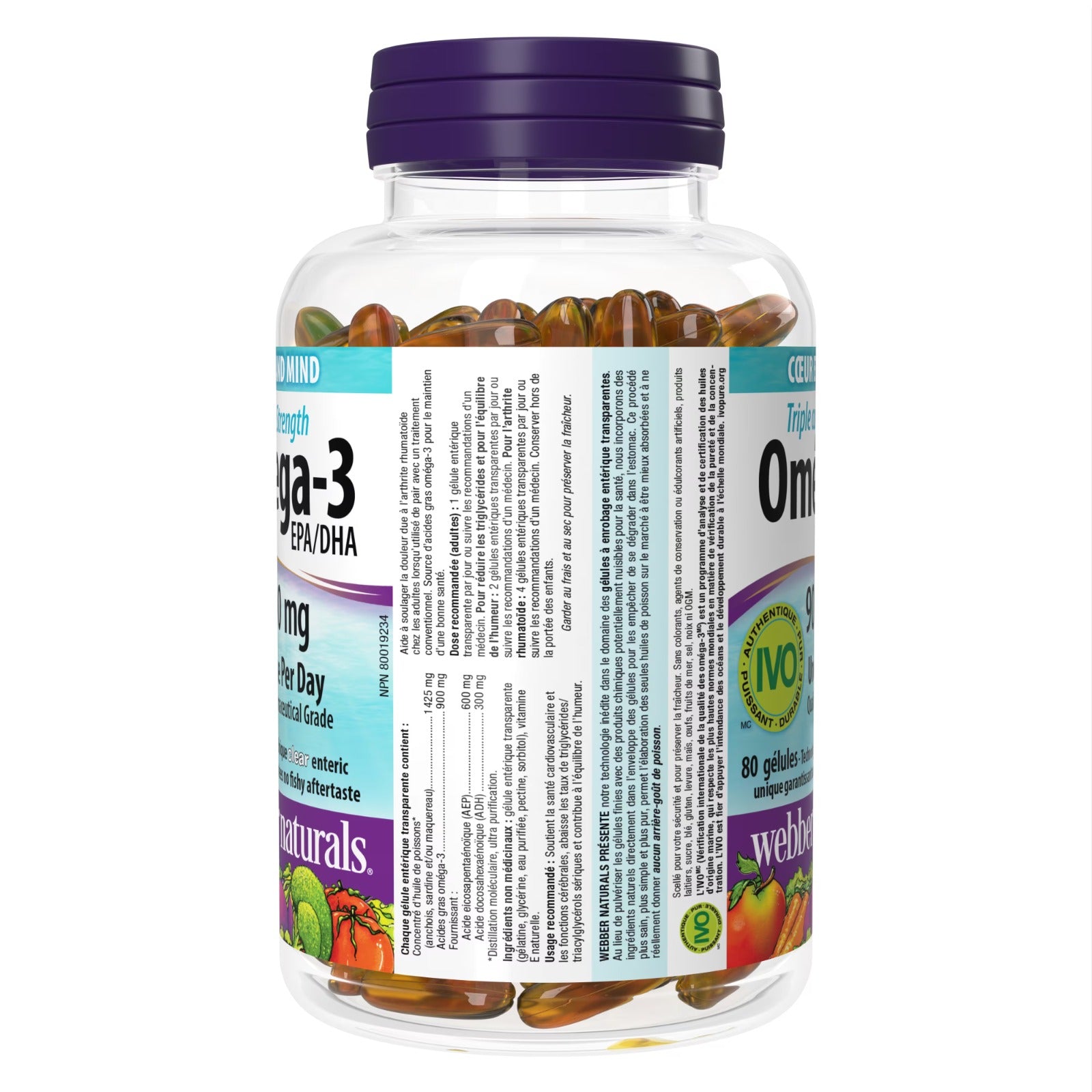 Webber Triple Strength Omega-3 900 mg EPA/DHA 80 softgels
