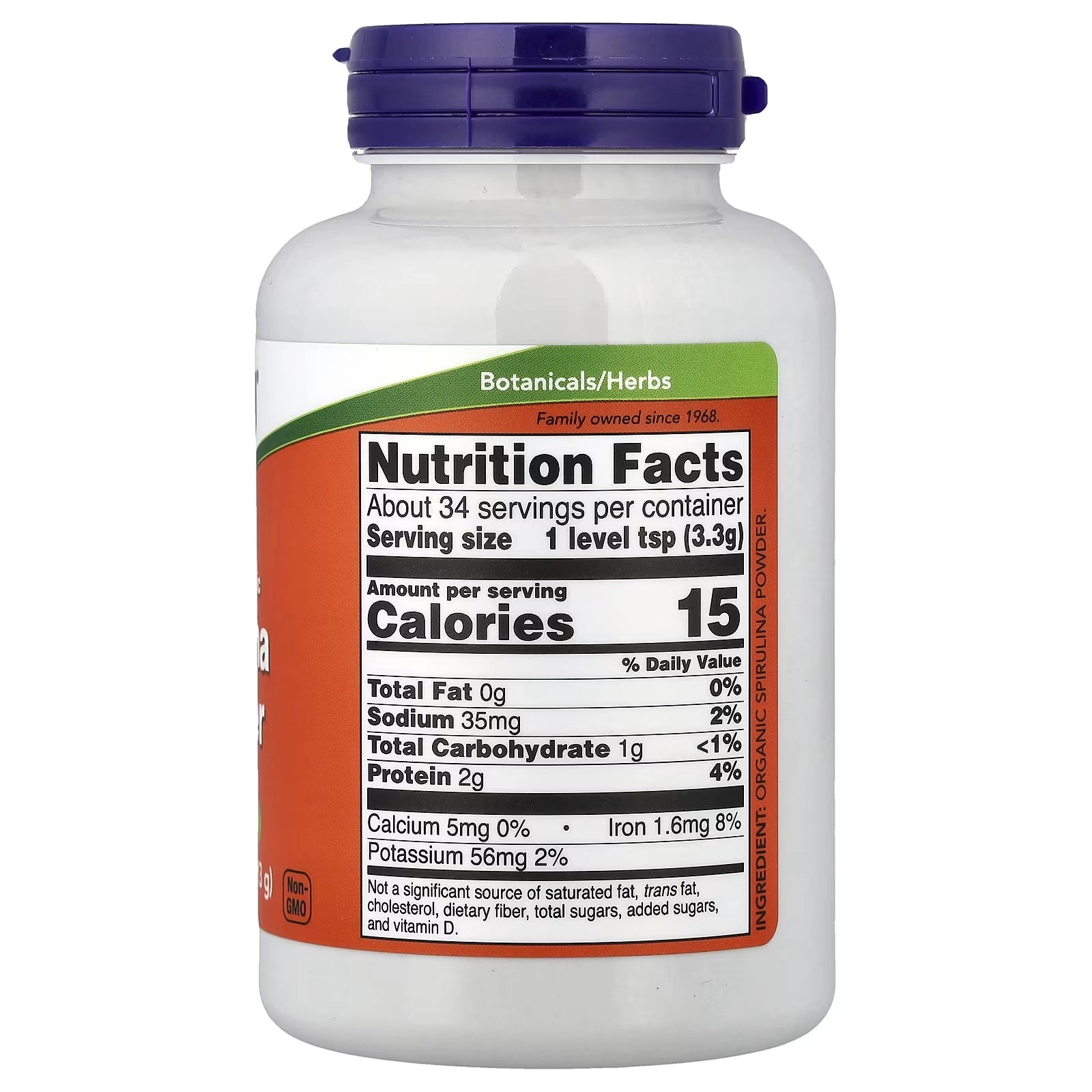 NOW Foods Certified Organic Spirulina Powder 113 g