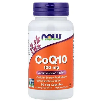 NOW Foods CoQ10 100 mg with Hawthorn Berry 90 Veg Capsules