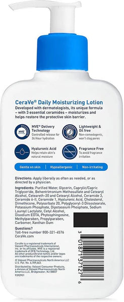 CeraVe Daily Moisturizing Lotion bottle with pump on a white background
