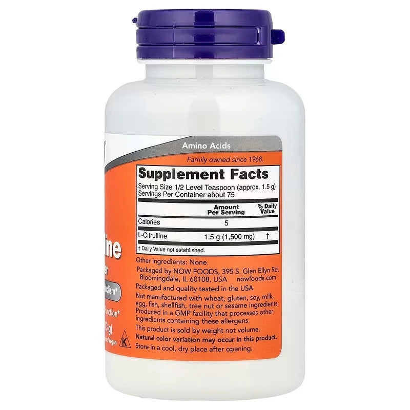 NOW Foods L-Citrulline Pure Powder 4 oz 113 g