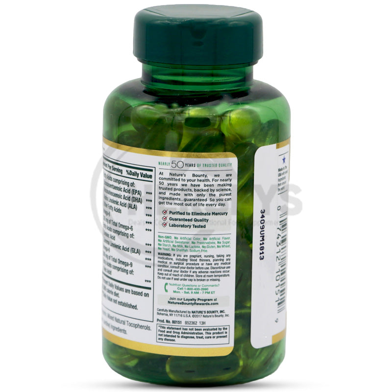 Nature's Bounty Fish Flax Borage 1200 mg 72 Softgels