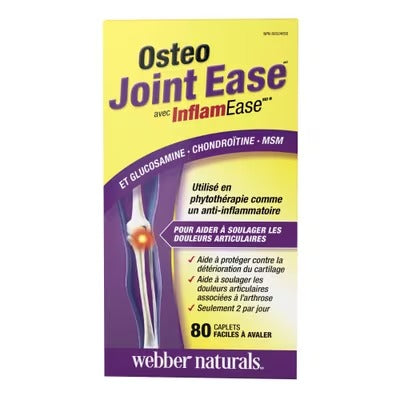 Webber Naturals Osteo Joint Ease with InflamEase and Glucosamine Chondroitin MSM 80 Caplets