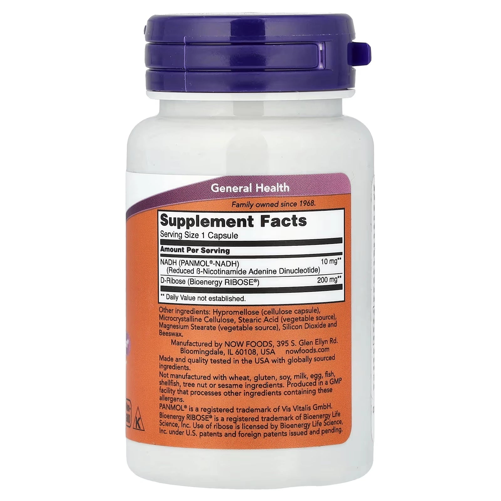 NOW Foods NADH 10 mg 60 Capsules