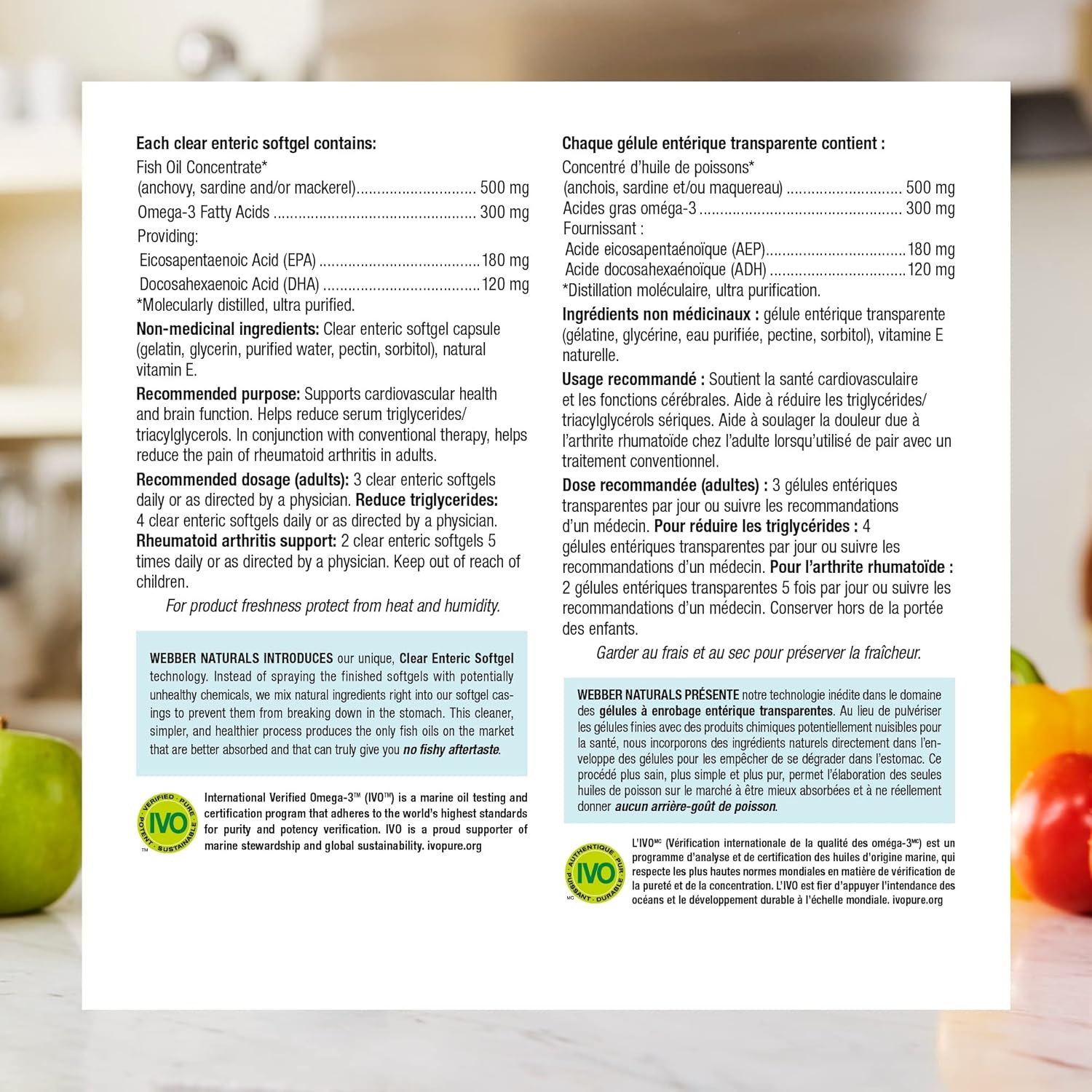 Webber Naturals Omega 3 300 mg Mini 220 Softgels