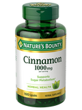 Nature's Bounty Cinnamon 1000 mg per serving 100 Capsules
