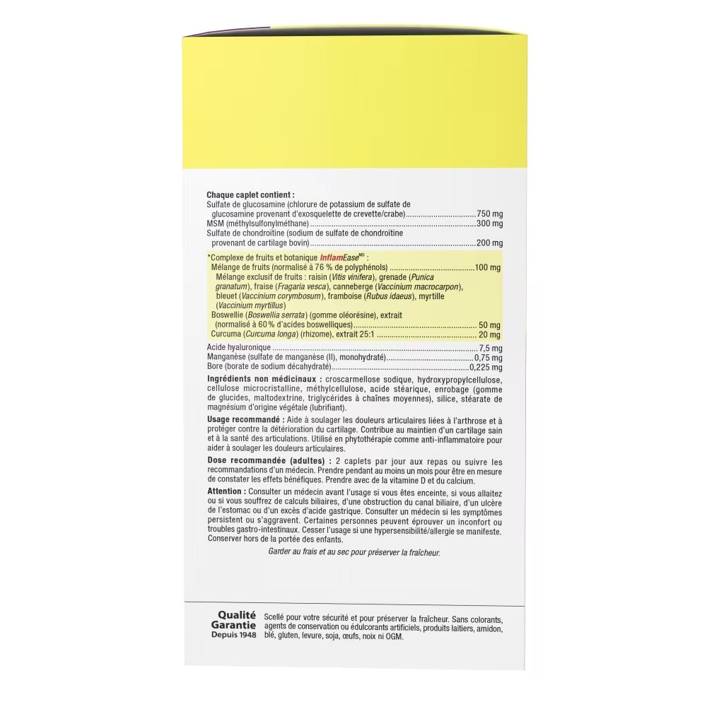 Webber Naturals Osteo Joint Ease with InflamEase and Glucosamine Chondroitin MSM 80 Caplets