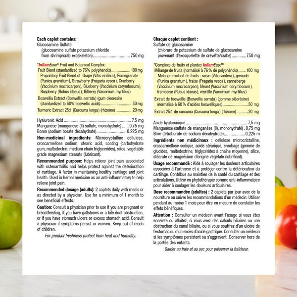 Webber Naturals Osteo Joint Ease with InflamEase and Glucosamine 120 Caplets