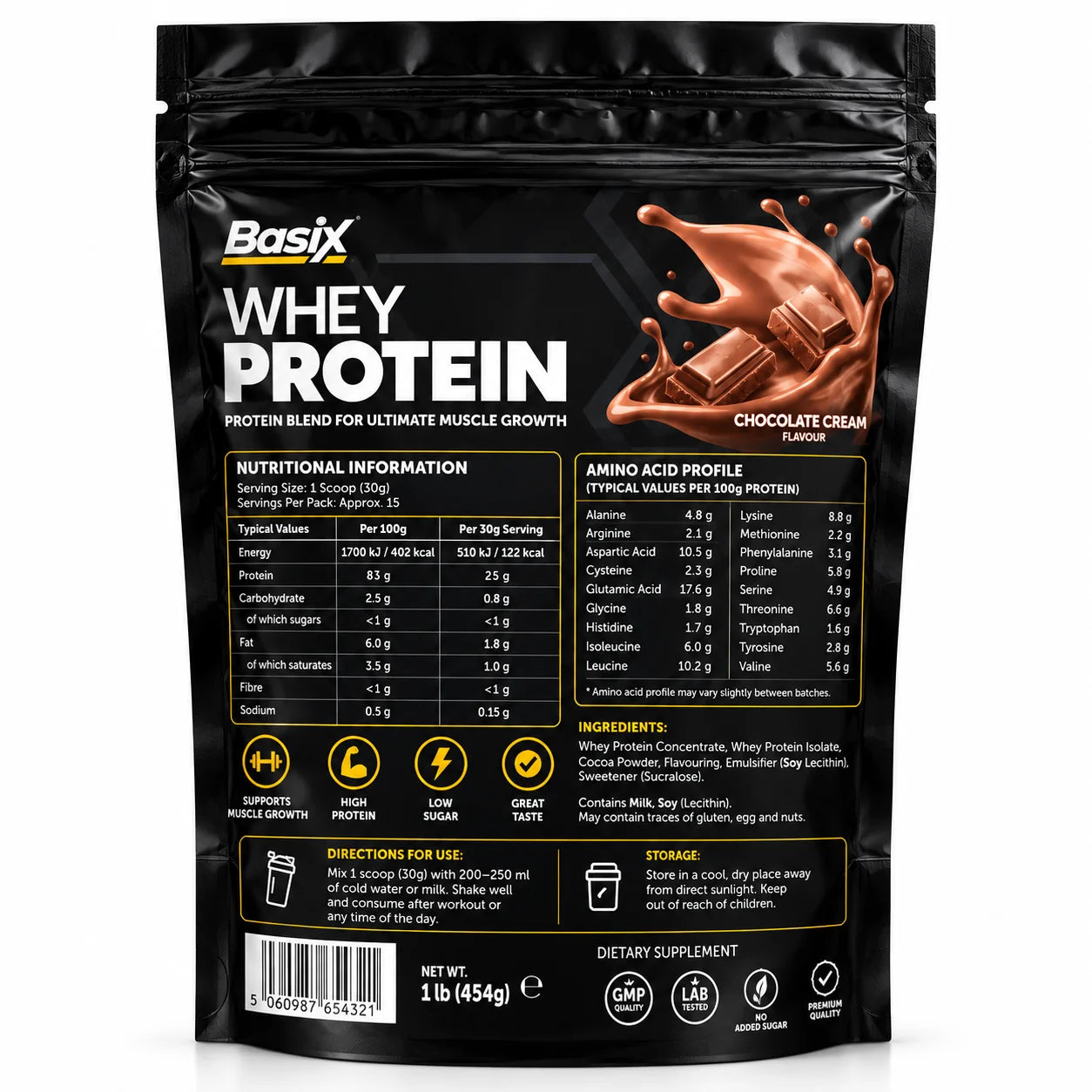 Basix Whey Protein Chocolate Cream 454g