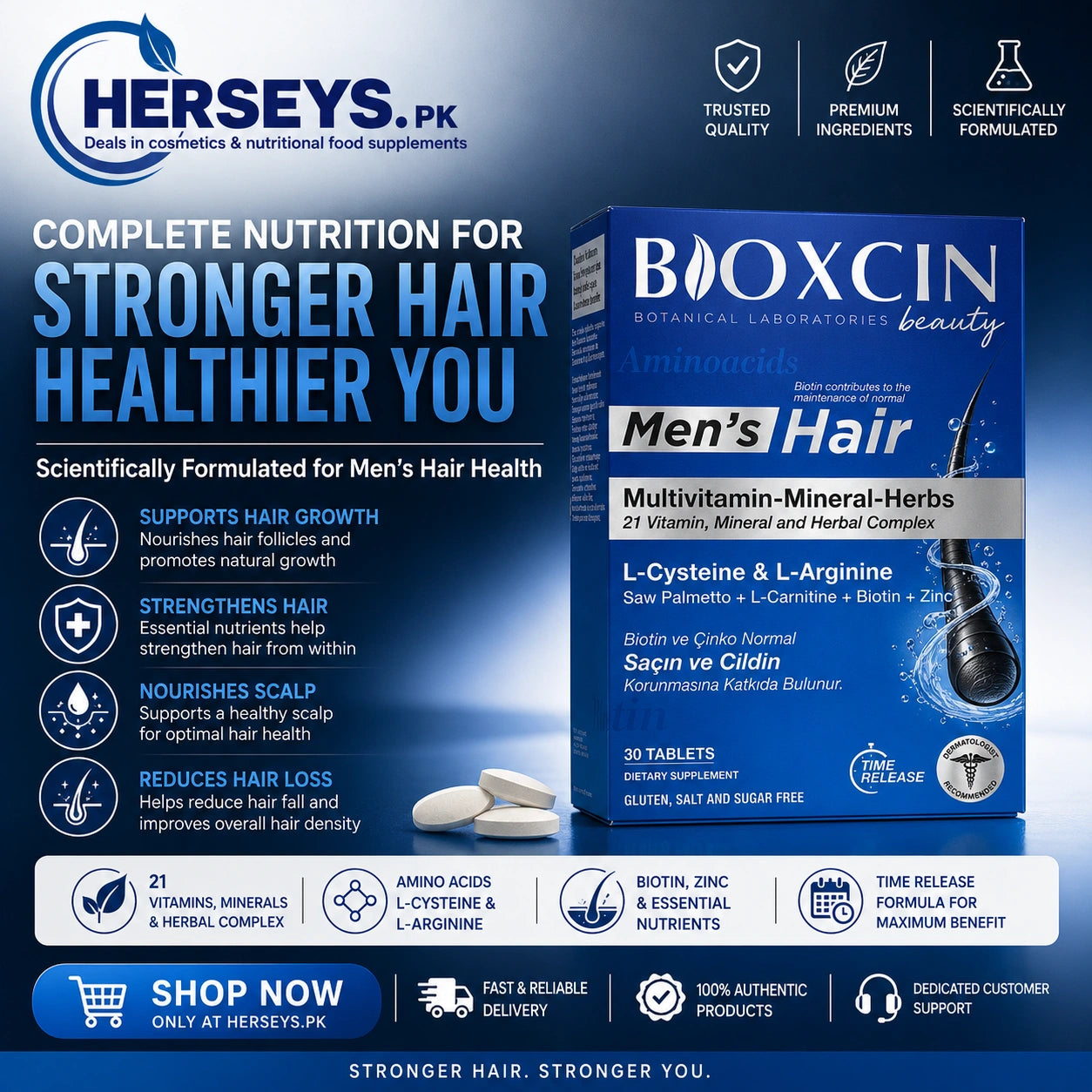 Bioxcin Mens Hair Multivitamin Tablets 30 Tablets