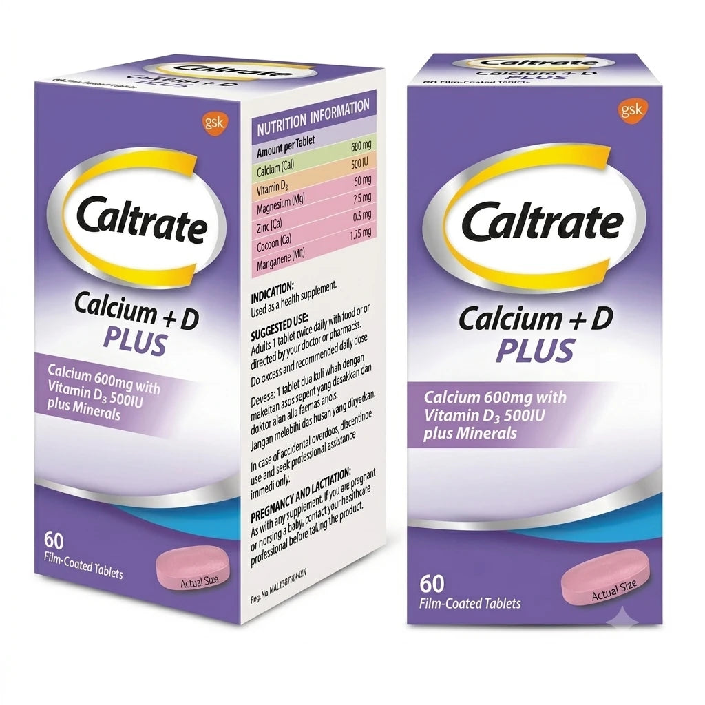 Caltrate Calcium Plus D Plus 60 Film Coated Tablets
