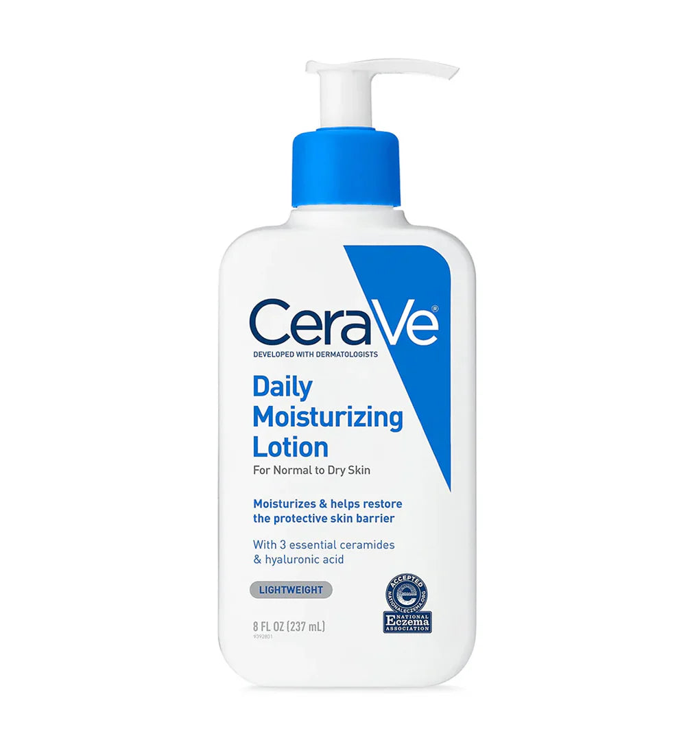 CeraVe daily moisturizing lotion bottle on a white background