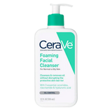 CeraVe foaming facial cleanser bottle on a white background