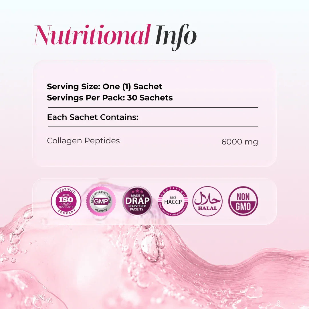 Nutrifactor Collagatin Powder Type I And III Hydrolyzed Collagen 6000 mg 30 Sachets Vanilla
