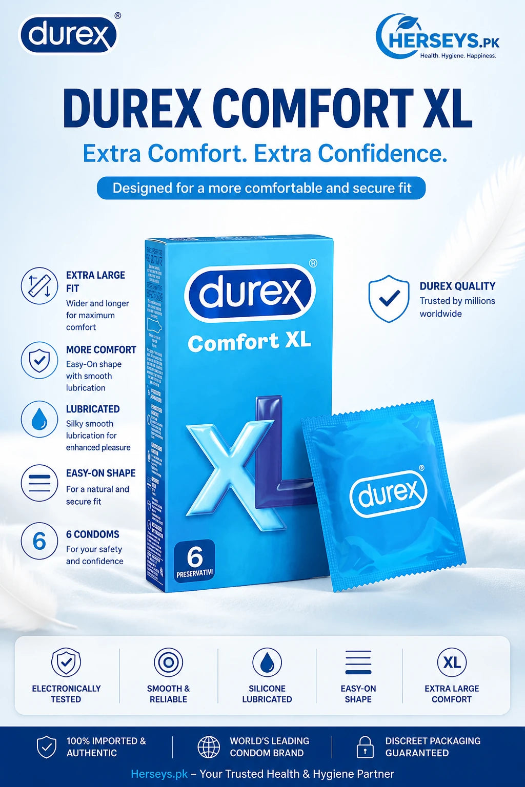 Durex Comfort XL Condoms 6 Pack