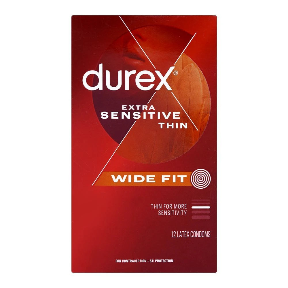 Durex Extra Sensitive Thin Wide Fit Condoms 12 Pack