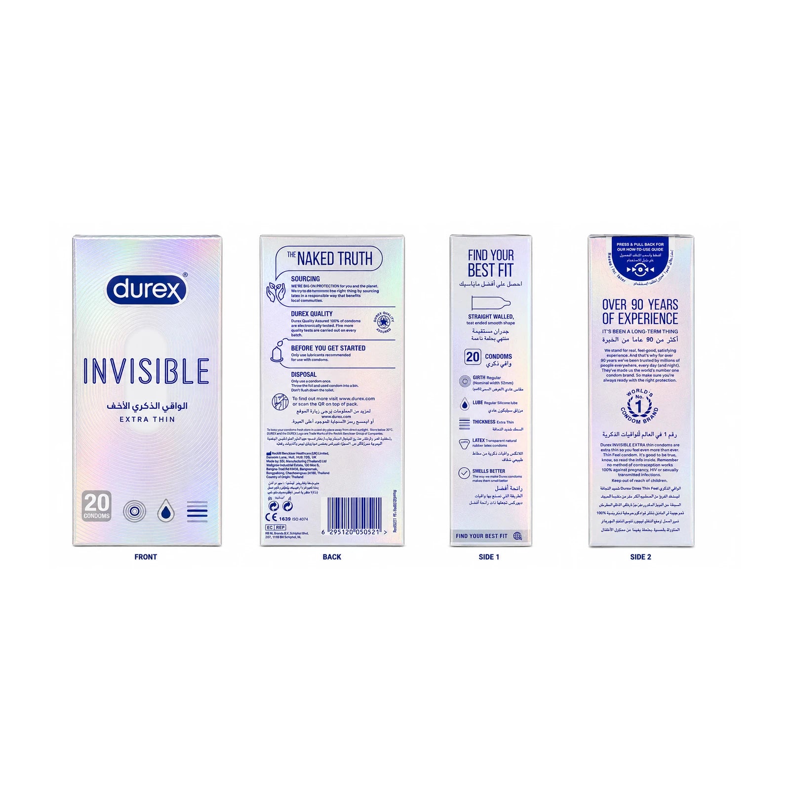 Durex Invisible Extra Thin Extra Lubricated Condoms 20 Pack