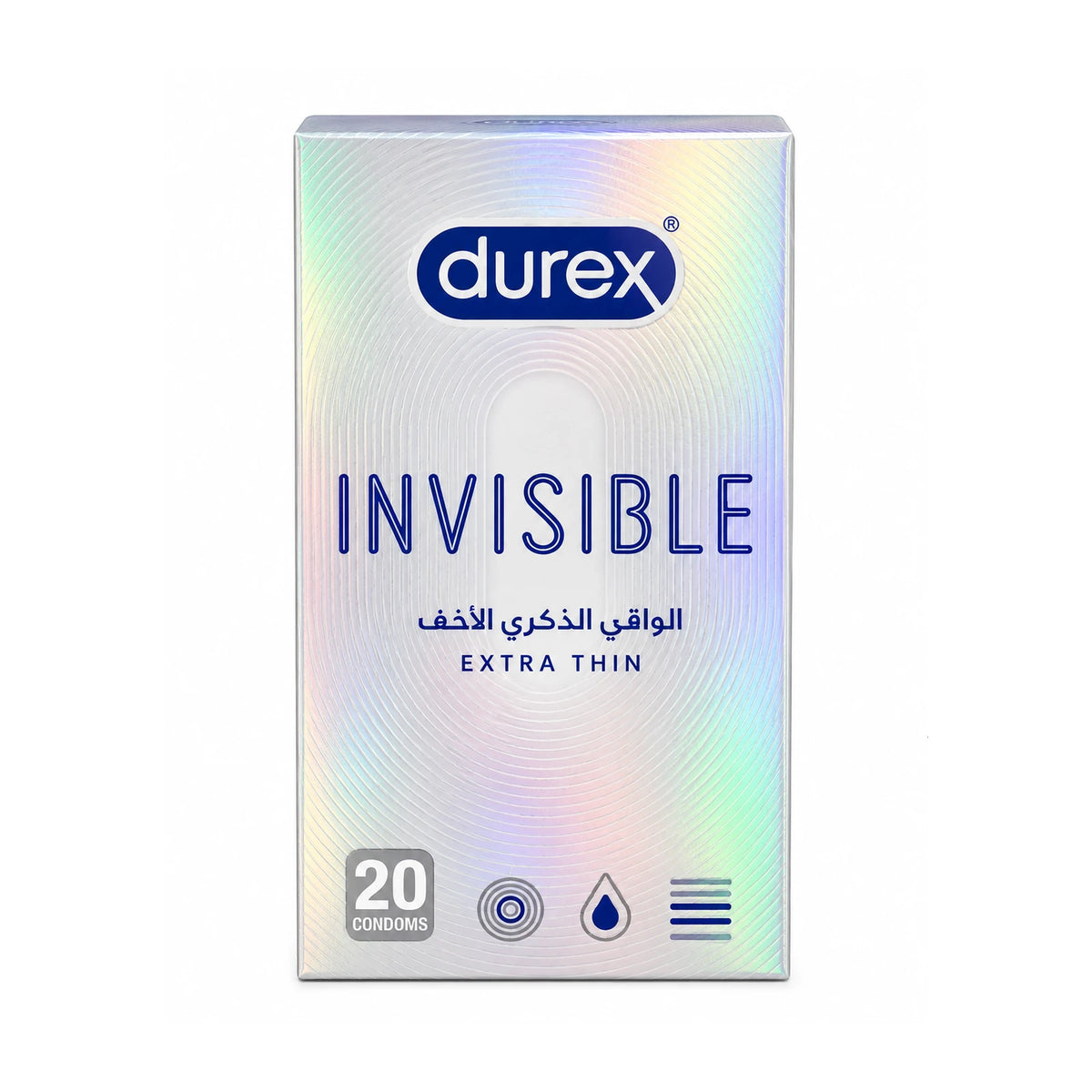 Durex Invisible Extra Thin Extra Lubricated Condoms 20 Pack