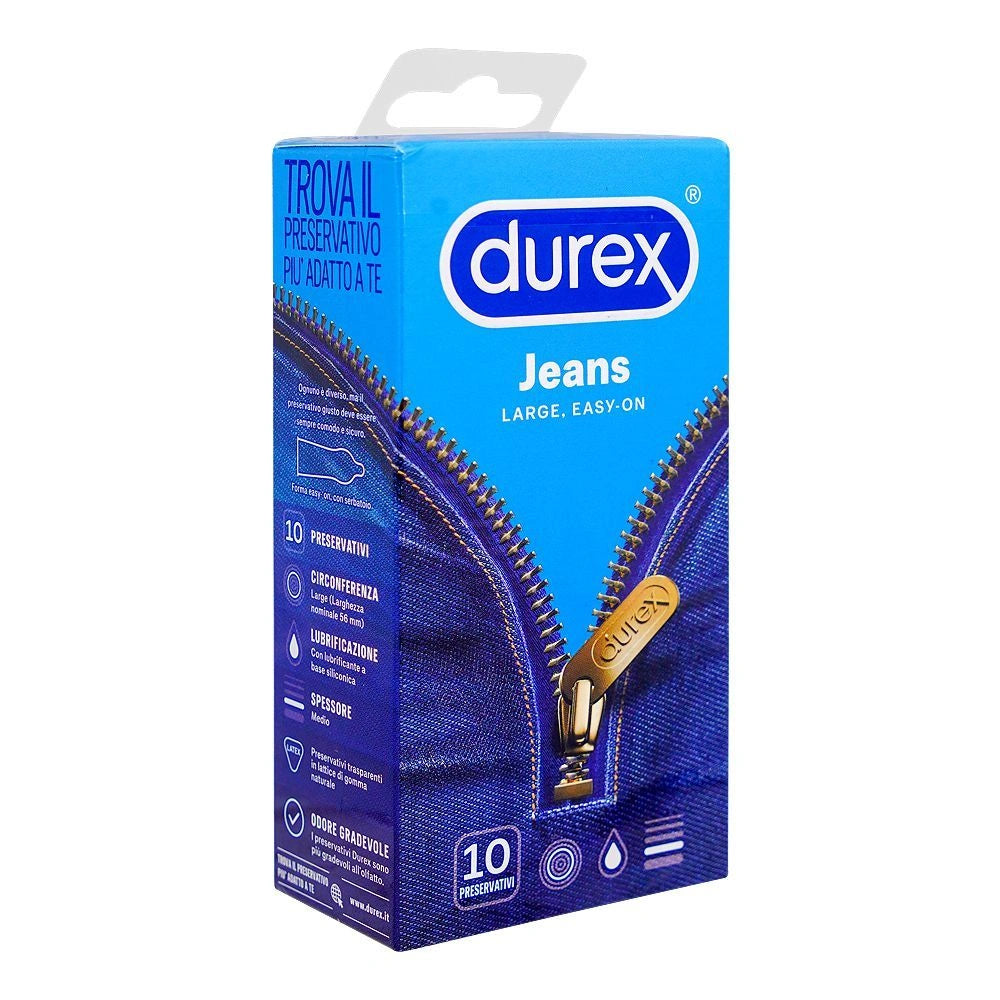 Durex Jeans Large Easy On Condoms 10 Pack
