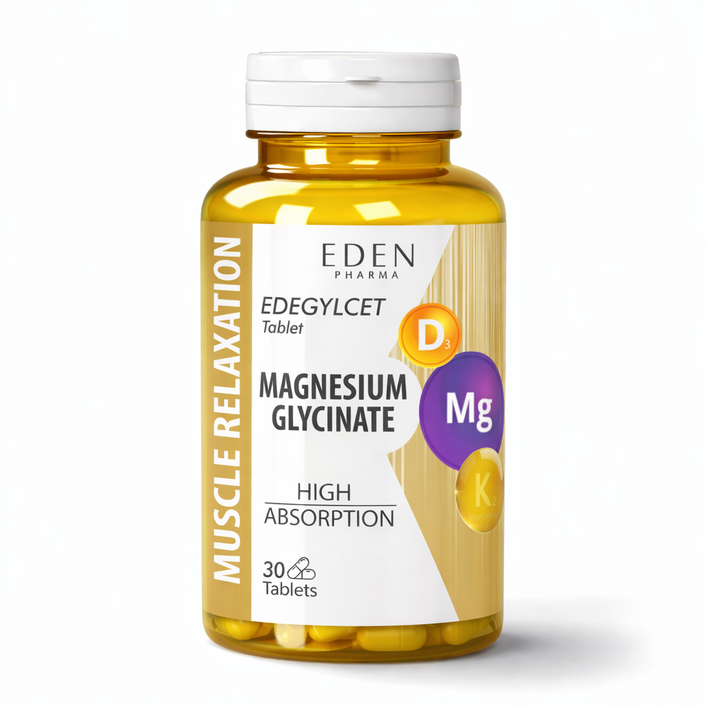Edegylcet Magnesium Glycinate with Vitamin D3 & K2 30 Tablets