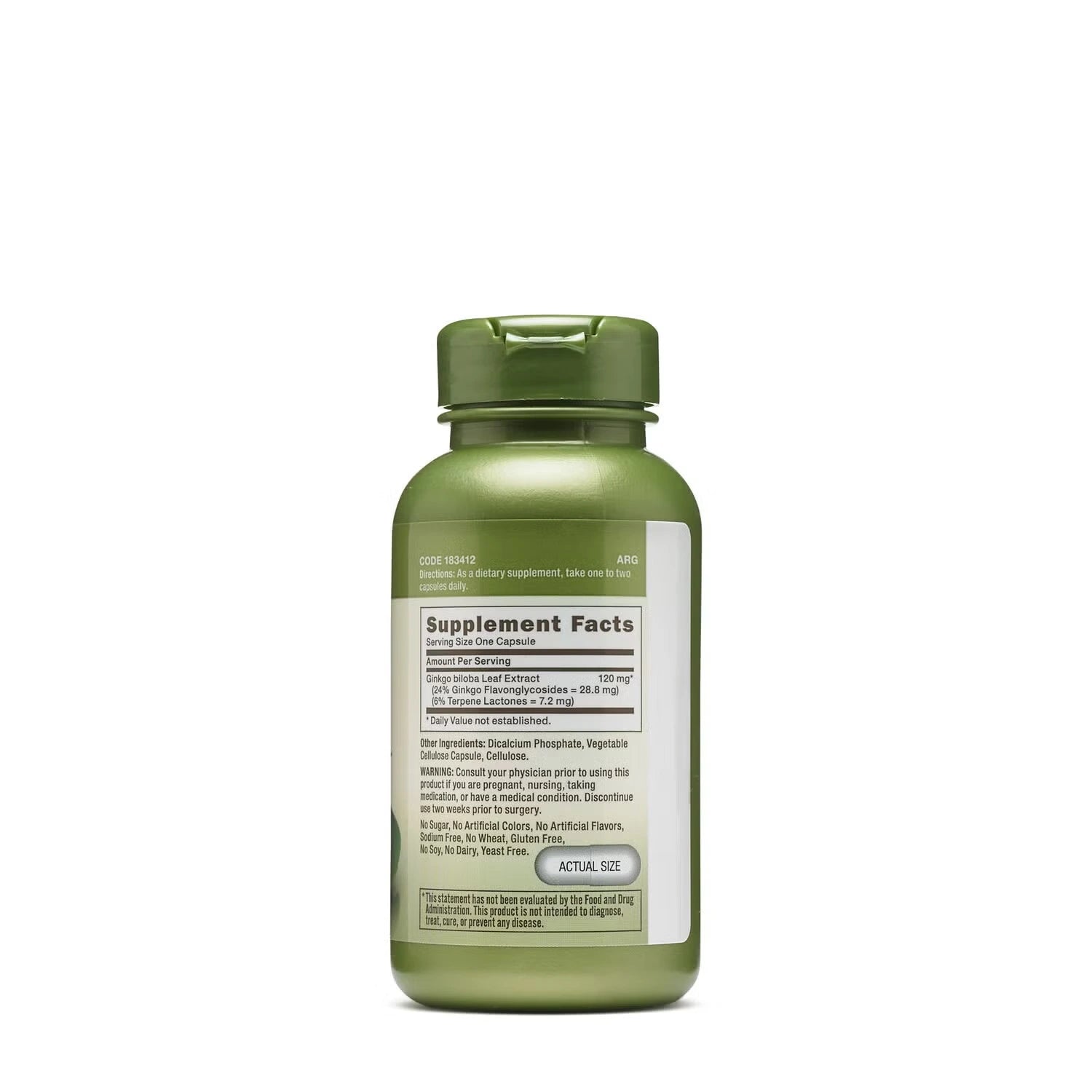 GNC Herbal Plus Ginkgo Biloba 120mg 100 Capsules 