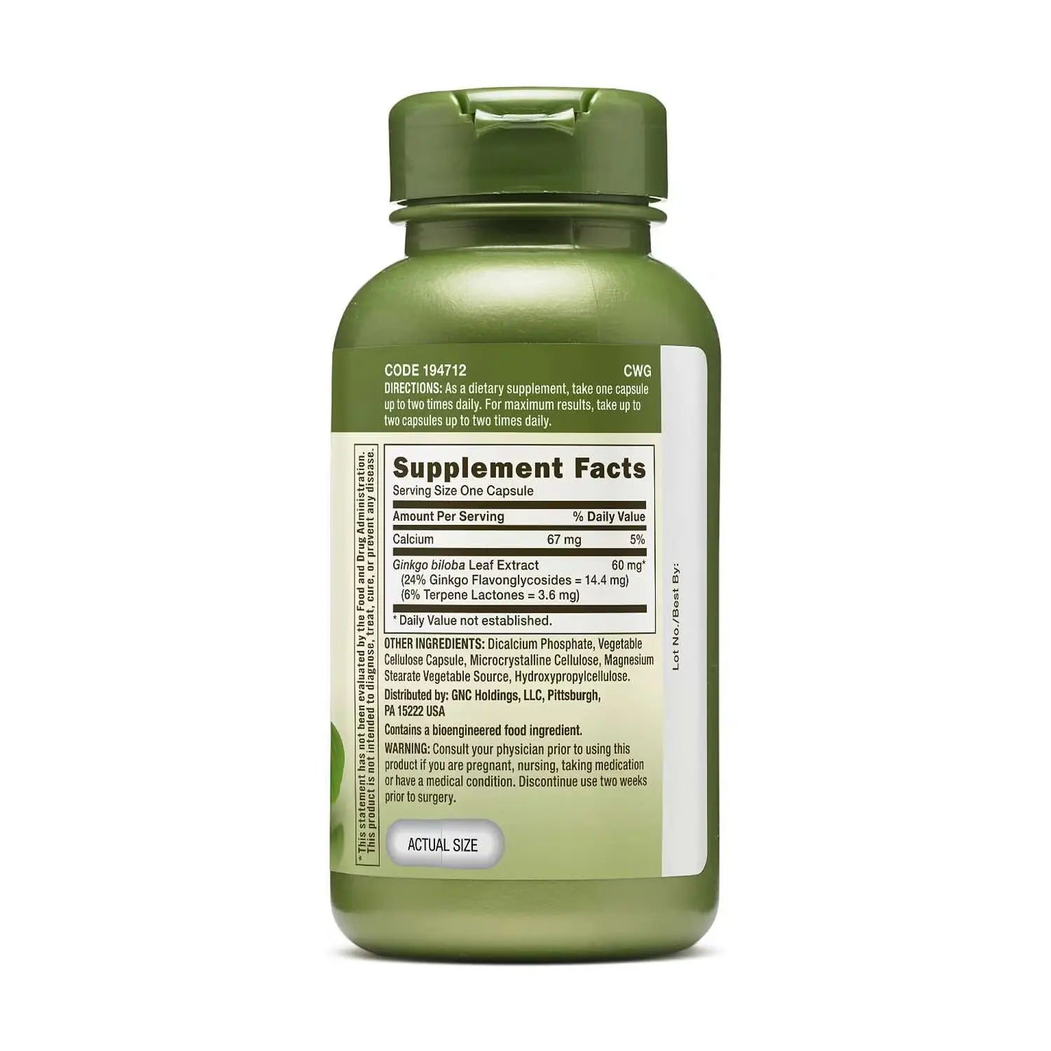 GNC Herbal Plus® Ginkgo Biloba 60 mg | 100 Capsules
