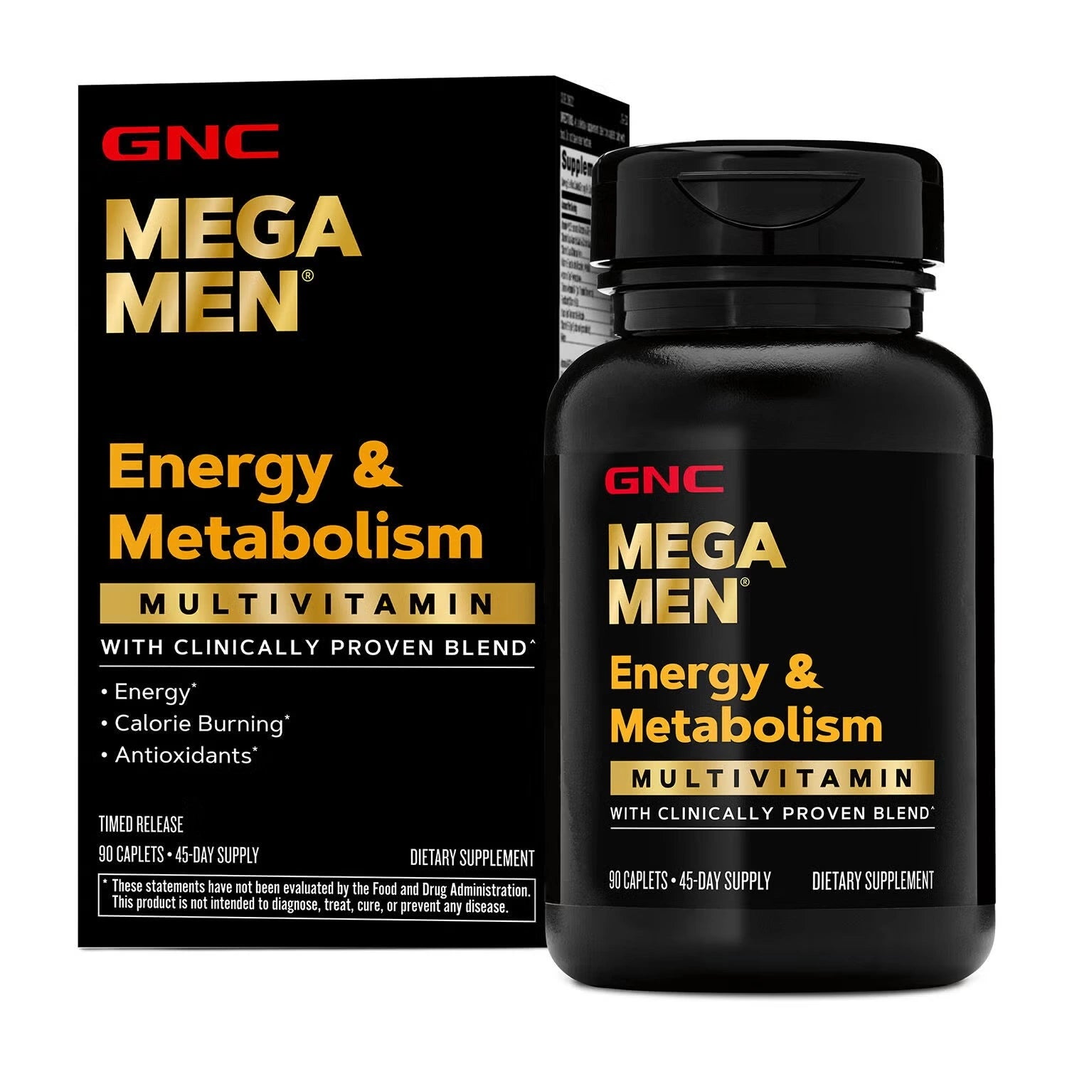 GNC Mega Men Energy and Metabolism Multivitamin 90 Caplets 