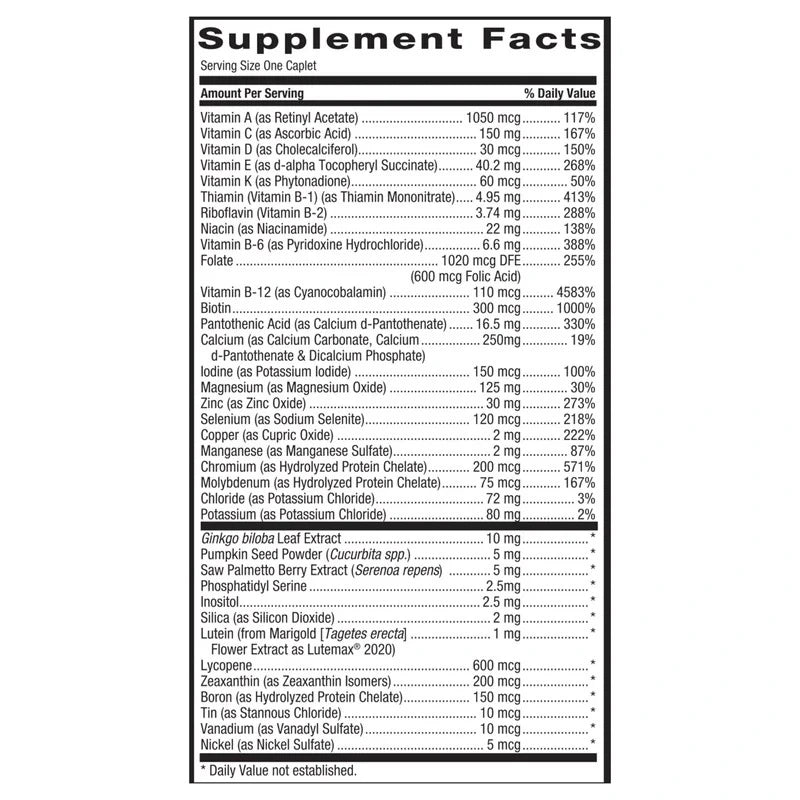GNC Mega Men Essentials 50 Plus One Daily Multi 60 Caplets