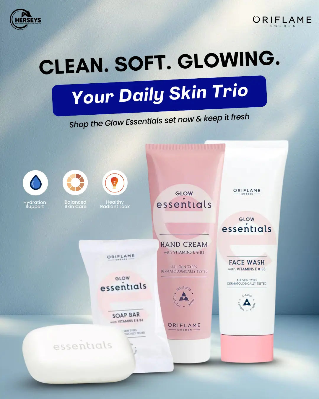 Oriflame Glow Essentials Daily Skin Trio Bundle