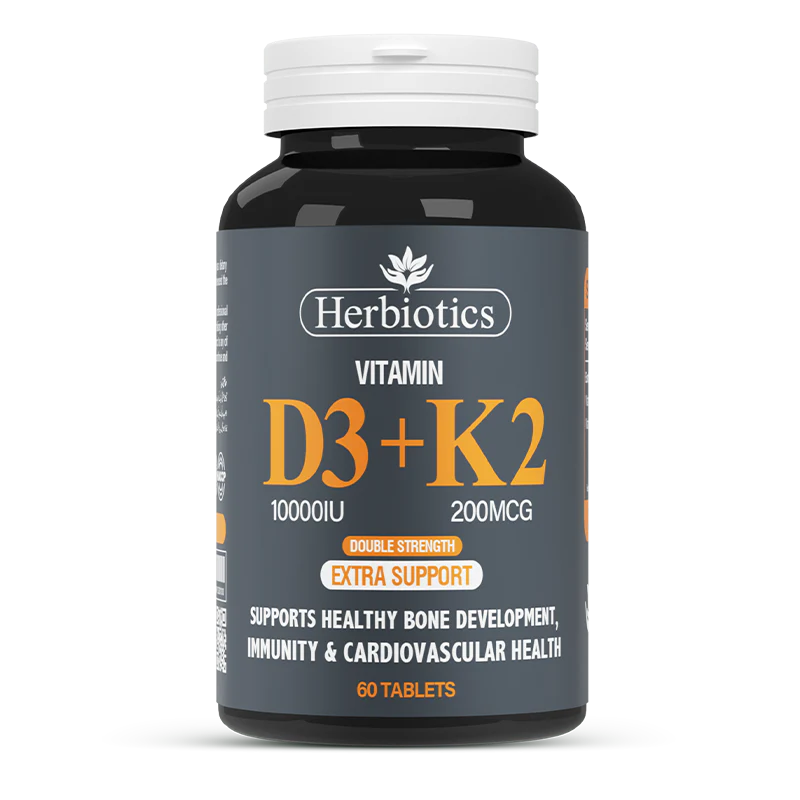 Herbiotics Vitamin D3 plus K2 60 Tablets