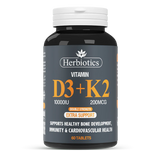 Herbiotics Vitamin D3 plus K2 60 Tablets