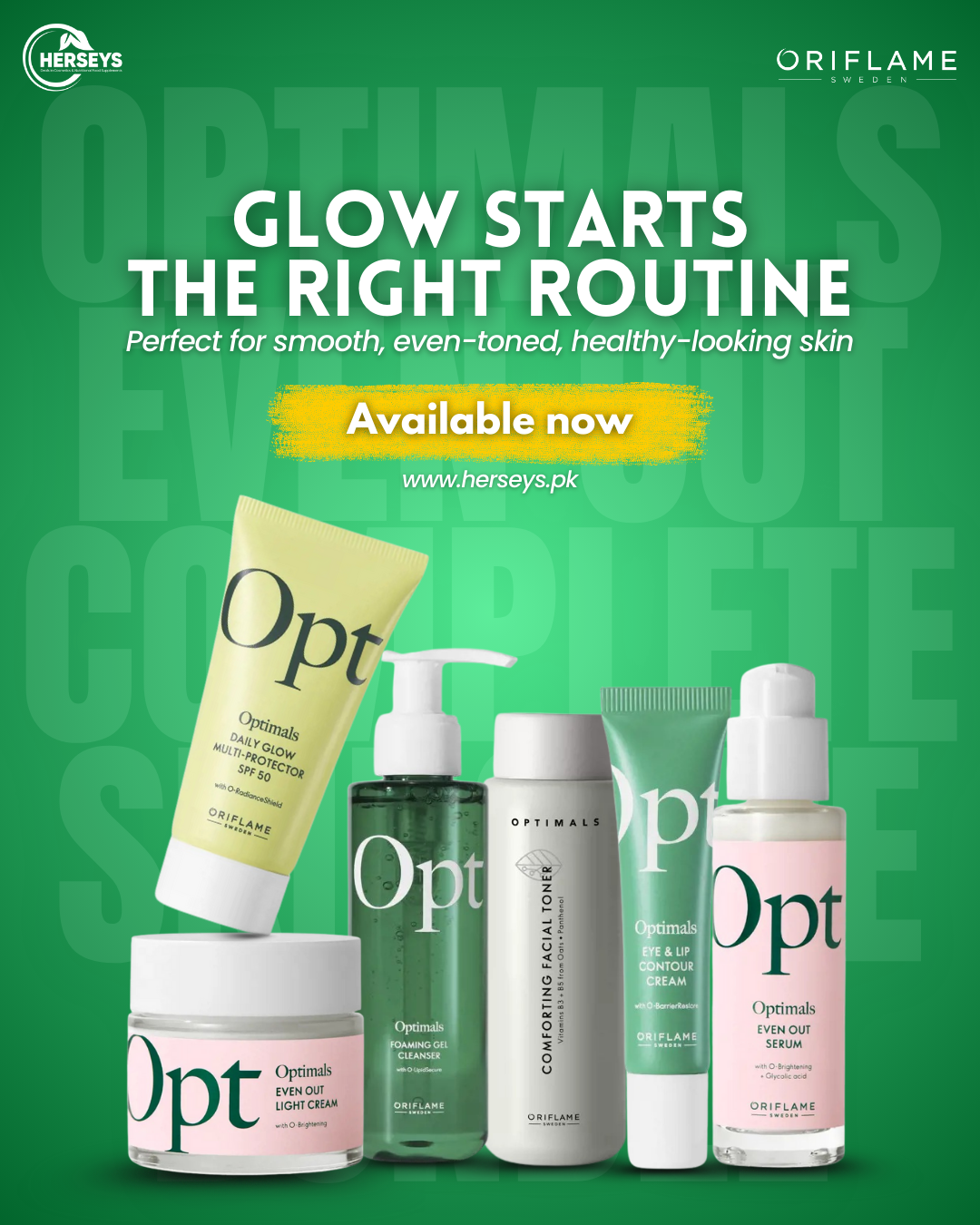 Oriflame Optimals Glow Even Tone Complete Skincare Bundle