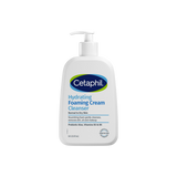 Cetaphil Hydrating Foaming Cream Cleanser bottle on a white background