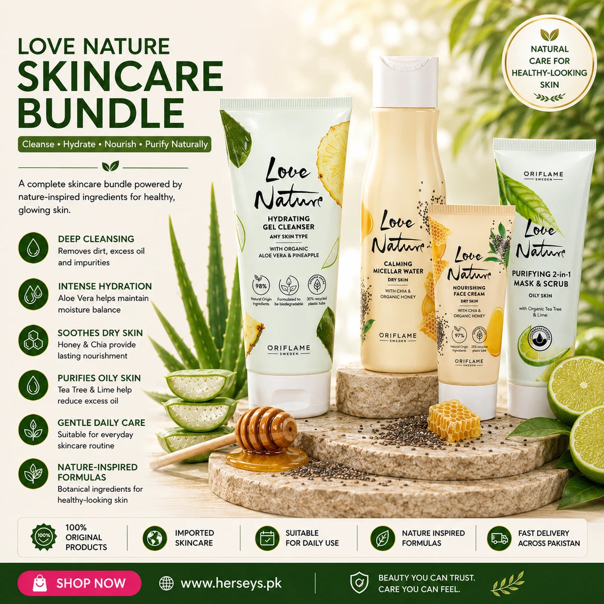Oriflame Love Nature Complete Skincare Bundle