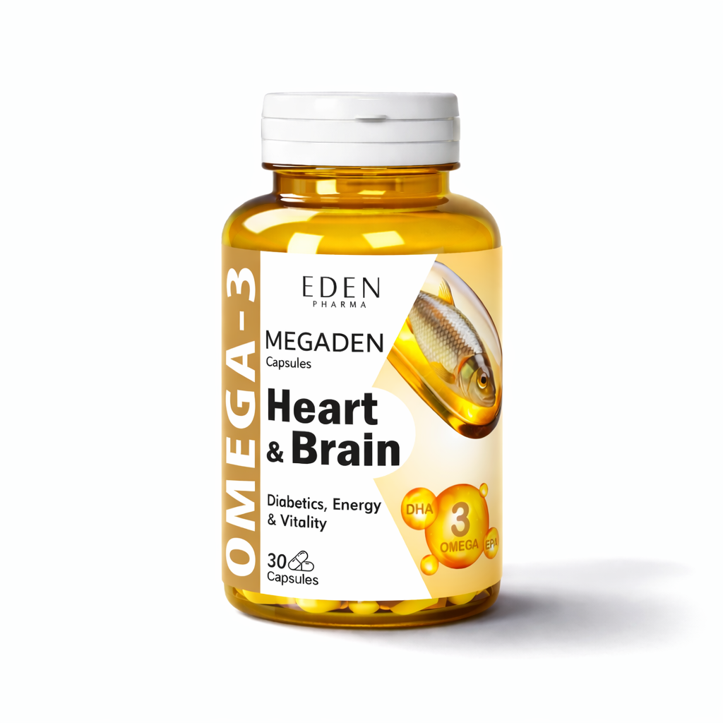 Megaden Omega-3 Heart Brain & Energy Support 30 Capsules